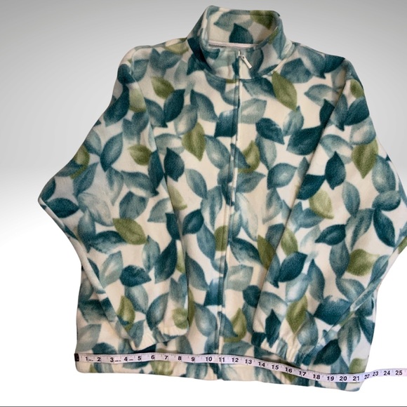 Alfred Dunner Zip Front 1980s style Polar Fleece Jacket Petite Large - Picture 9 of 15